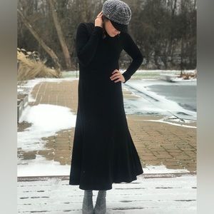 Who What Wear Midi Knit Dress in Black size Small